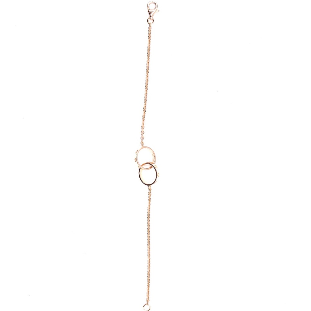 18k 750 Iconic Love Mini Ring Charm Chain Bracelet - Picture 3 of 8